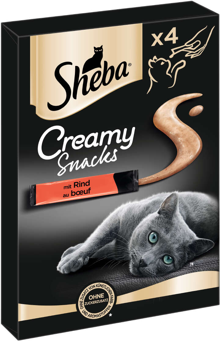 Sheba Katzenleckerli Creamy Snacks mit Rind